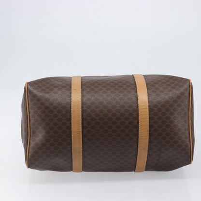 Celine Vintage Duffle Macadam Coated Canvas, Brown, Canvas, Handbag