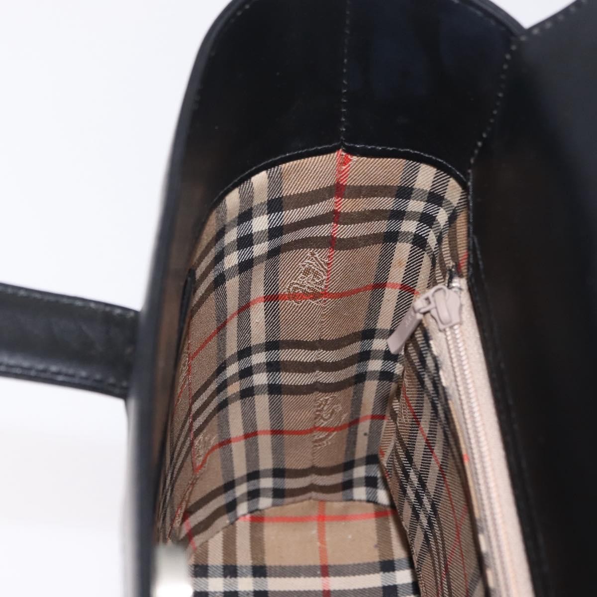 Burberry Nova Check Canvas and Leather, Black, Leather, Handbag