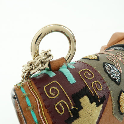 Valentino Garavani Glam Lock Leather, Brown, Leather, Shoulder Bag