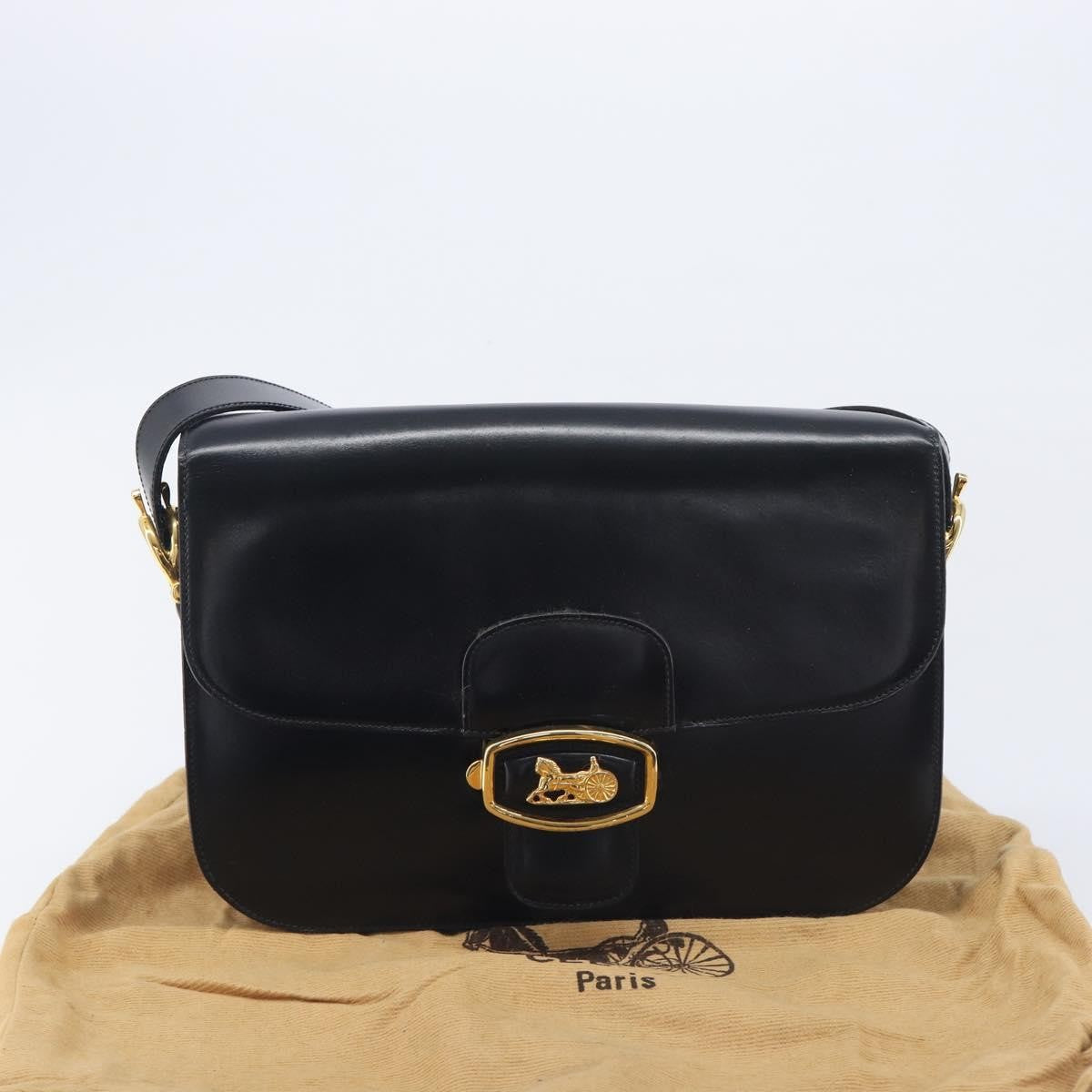 Celine Horse Carriage Leather, Black, Leather, Shoulder Bag