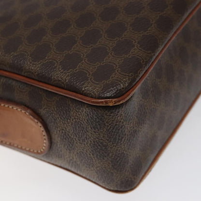 Celine Vintage Macadam Canvas and Leather, Brown, Canvas, Shoulder Bag