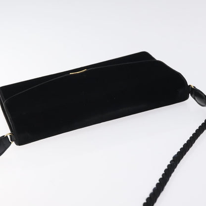 Gucci Vintage Flap Velvet, Black, Velvet, Shoulder Bag
