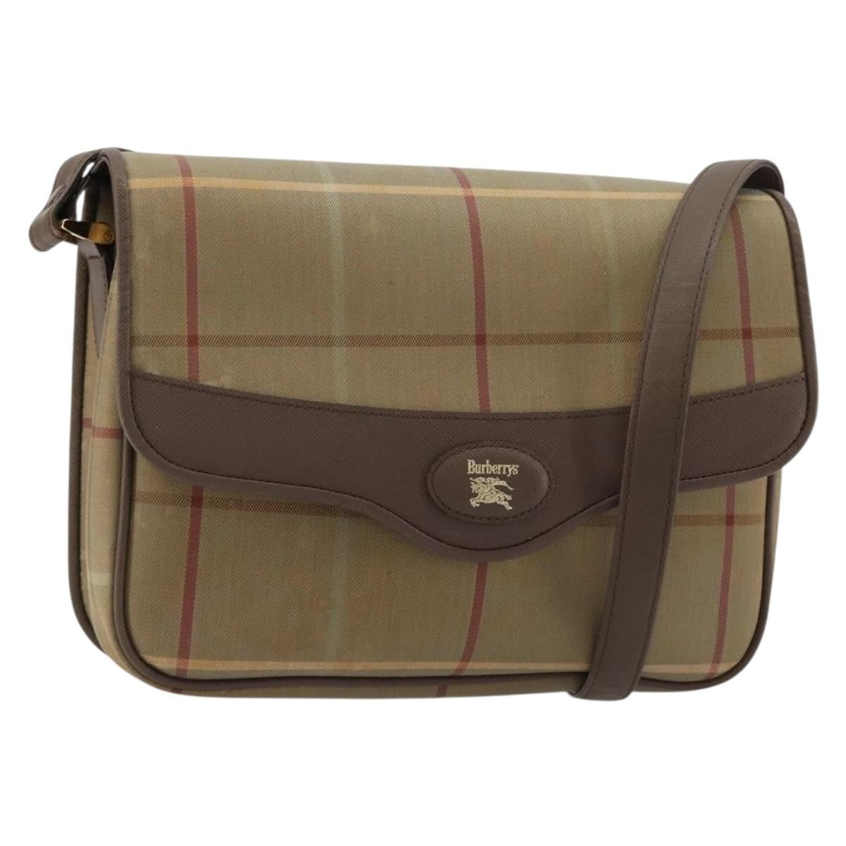 Burberry Nova Check Canvas and Leather, Brown, Canvas, Handbag