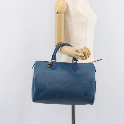 Louis Vuitton Speedy Epi Leather, Blue, Leather, Handbag