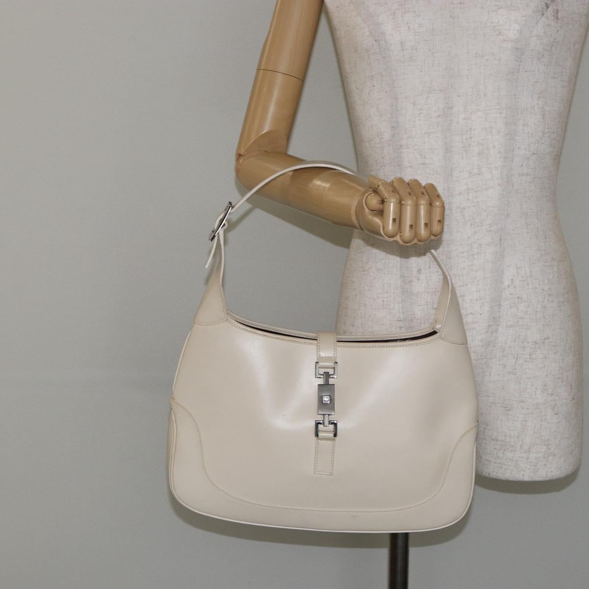 Gucci Jackie Original Shoulder Bag Leather, WHITE, LEATHER, Shoulder bag