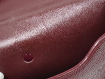 Christian Dior Vintage CD Flap Leather, Burgundy, Leather, Shoulder Bag