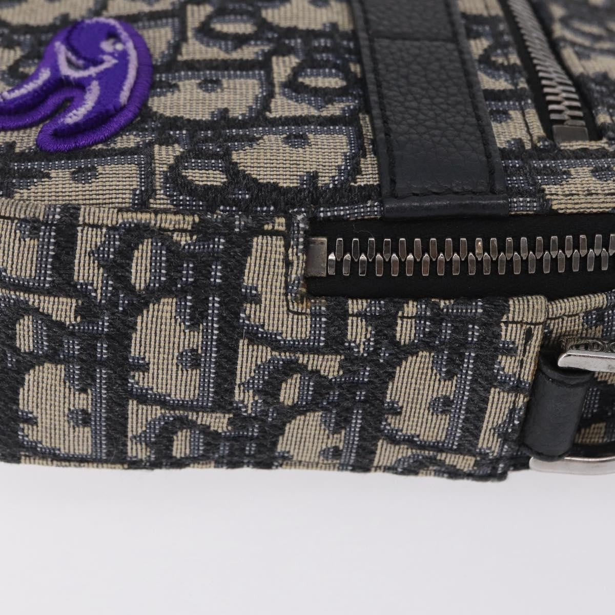 Christian Dior Kenny Scharf Safari Messenger Oblique Canvas with Applique, Navy, Canvas, Handbag