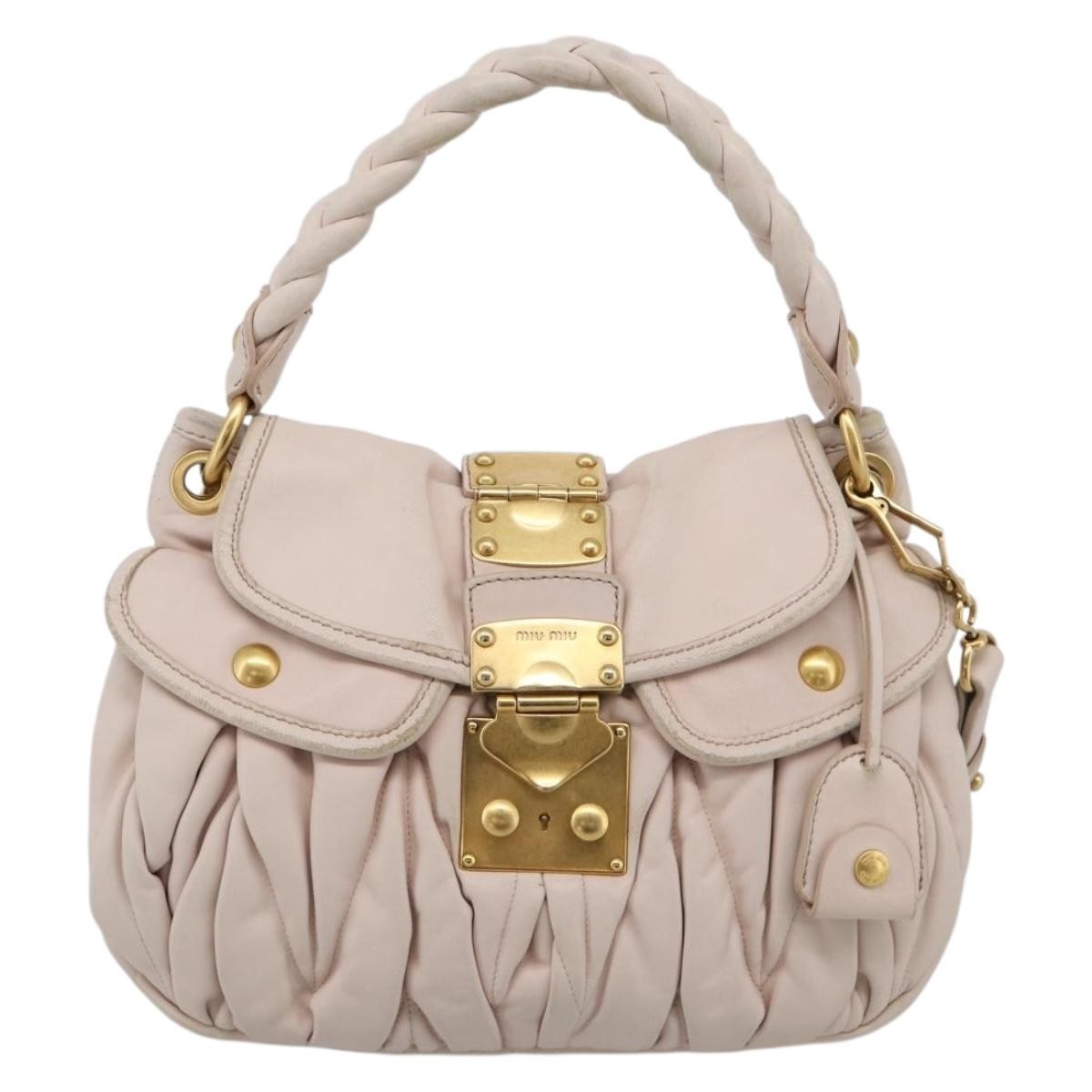 Miu Miu Coffer Hobo Matelasse Leather, Pink, Leather, Handbag