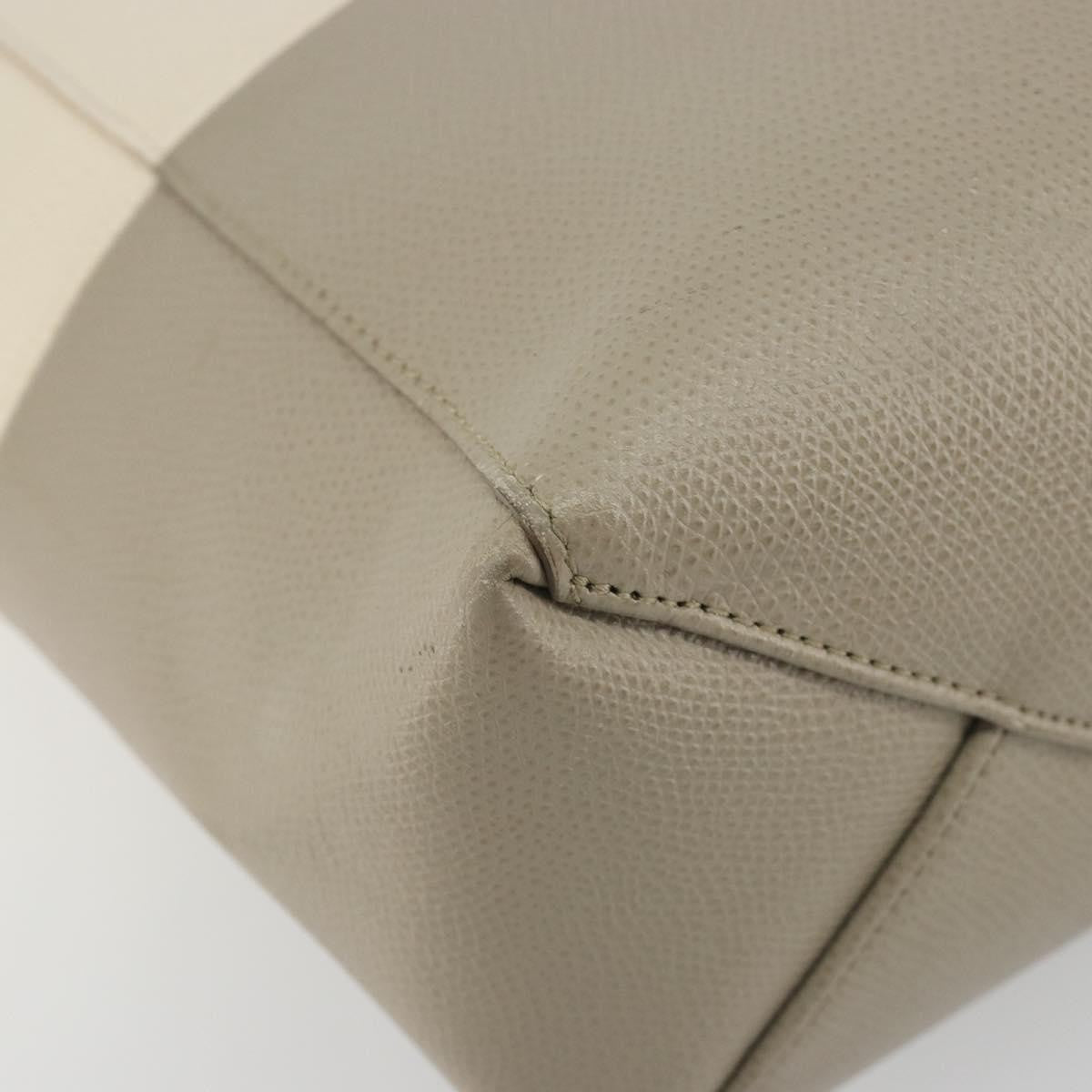 Celine Vertical Bi-Cabas Tote Leather, Beige, Leather, Tote Bag