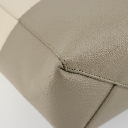 Celine Vertical Bi-Cabas Tote Leather, Beige, Leather, Tote Bag