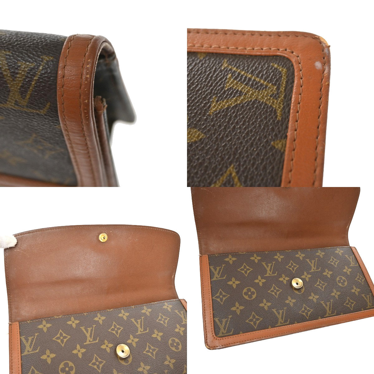 Louis Vuitton Dame Pochette Monogram Canvas, Brown, Leather, Clutch