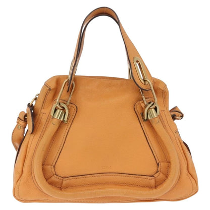 Chloe Paraty Top Handle Leather, Orange, Leather, Handbag