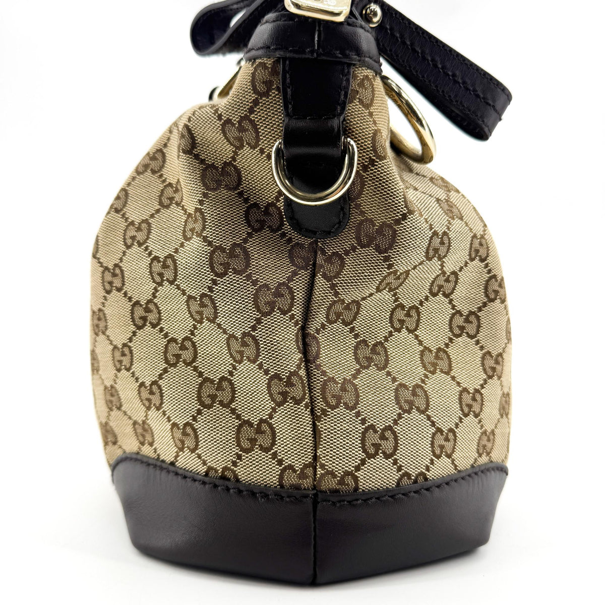 Gucci Sukey Top Handle Satchel GG Canvas with Leather, Brown, Canvas, Handbag