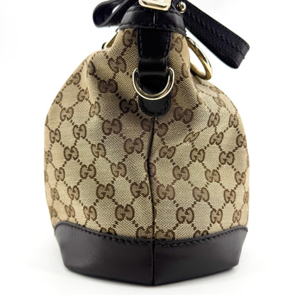 Gucci Sukey Top Handle Satchel GG Canvas with Leather, Brown, Canvas, Handbag
