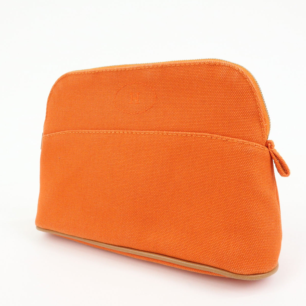 Hermes Bolide Travel Canvas, Orange, Canvas, Clutch