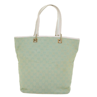 Gucci Vintage Bucket Shopping Tote GG Canvas and leather, Blue, Canvas, Tote Bag