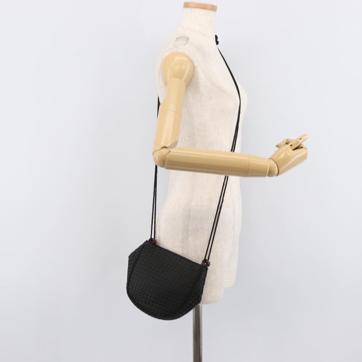 Bottega Veneta Vintage Intrecciato Hobo Nylon, Black, Nylon, Shoulder Bag