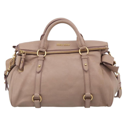 Miu Miu Bow Satchel Vitello Lux, Pink, Leather, Handbag