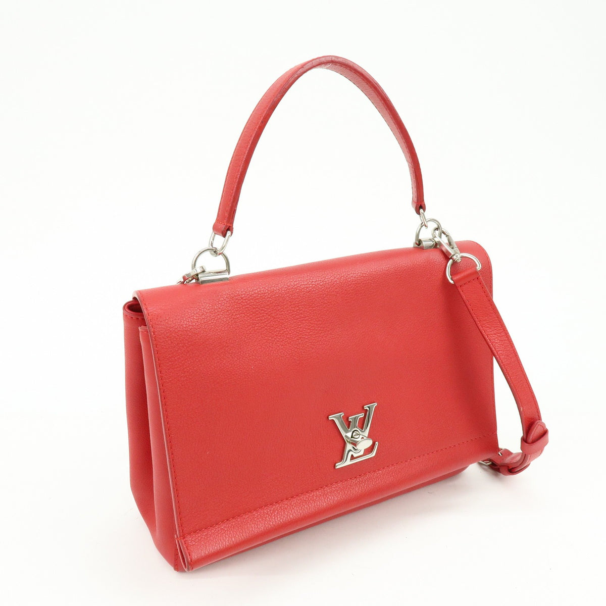 Louis Vuitton Lockme II Leather, Red, Leather, Shoulder Bag