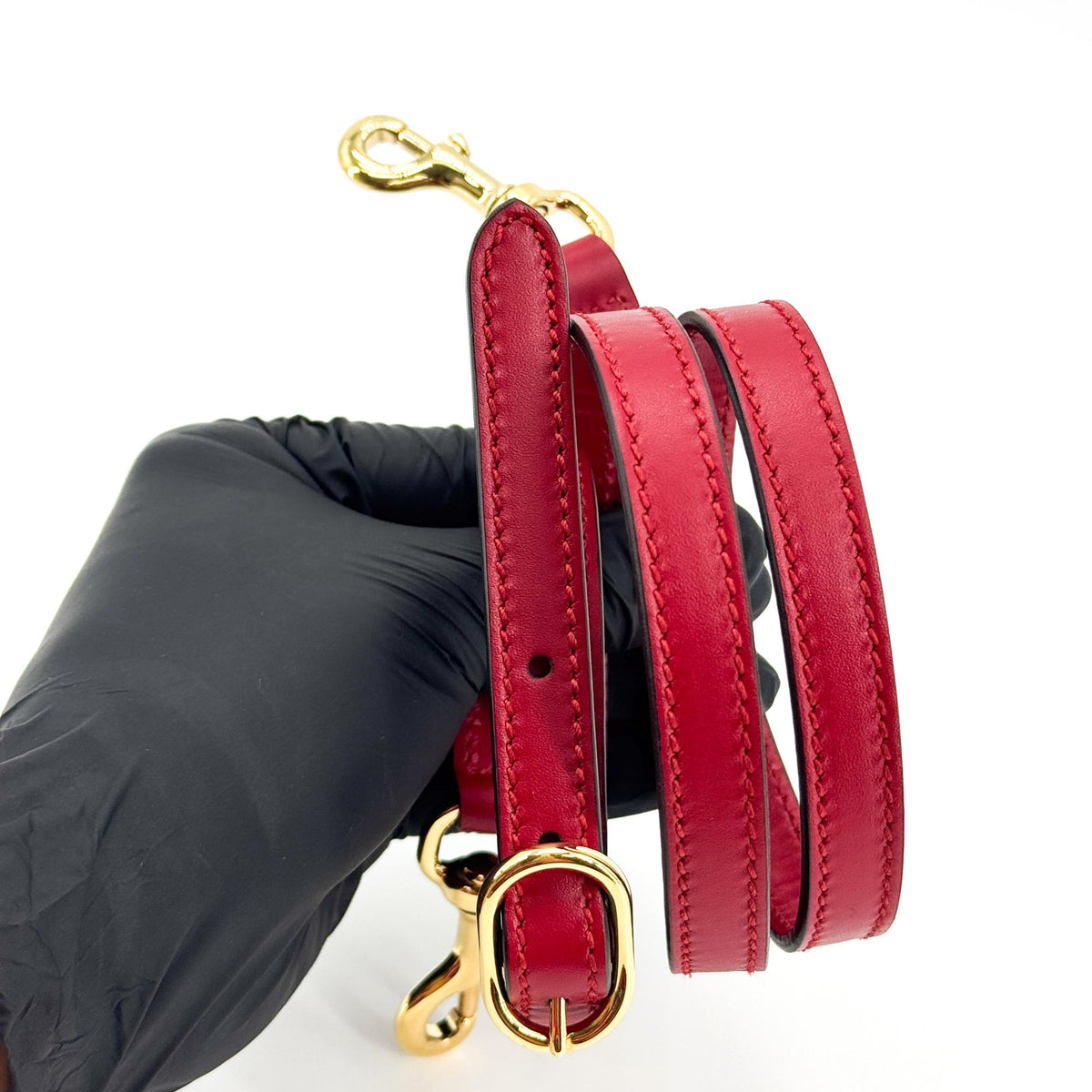 Gucci Signature Fold Over Guccissima Leather, Red, Leather, Tote Bag
