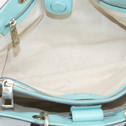 Gucci Bamboo Shopper Leather, Blue, Leather, Tote Bag
