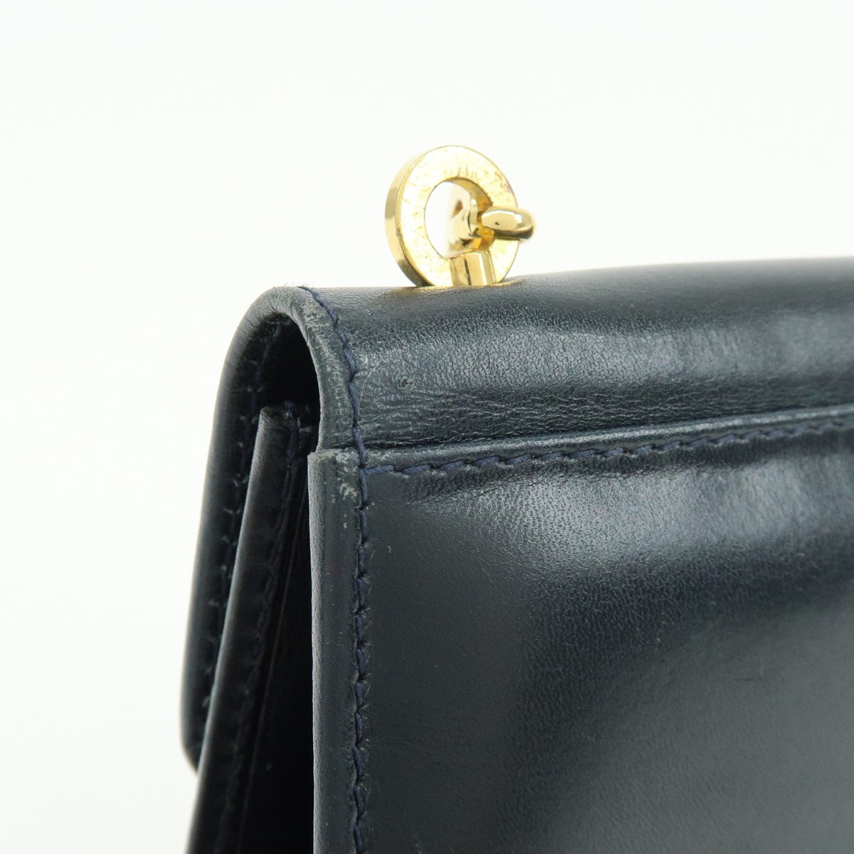 Salvatore Ferragamo Gancini Leather, Navy, Leather, Crossbody Bag