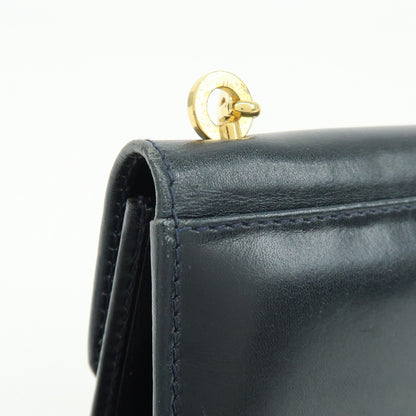 Salvatore Ferragamo Gancini Leather, Navy, Leather, Crossbody Bag
