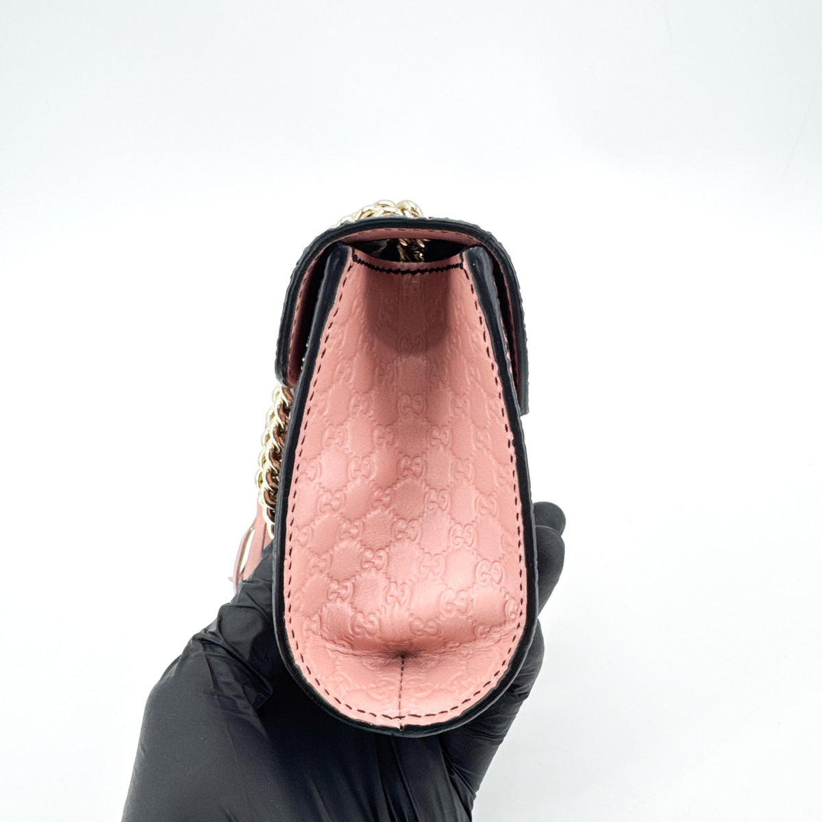 Gucci Emily Chain Flap Guccissima Leather, Pink, Leather, Shoulder Bag