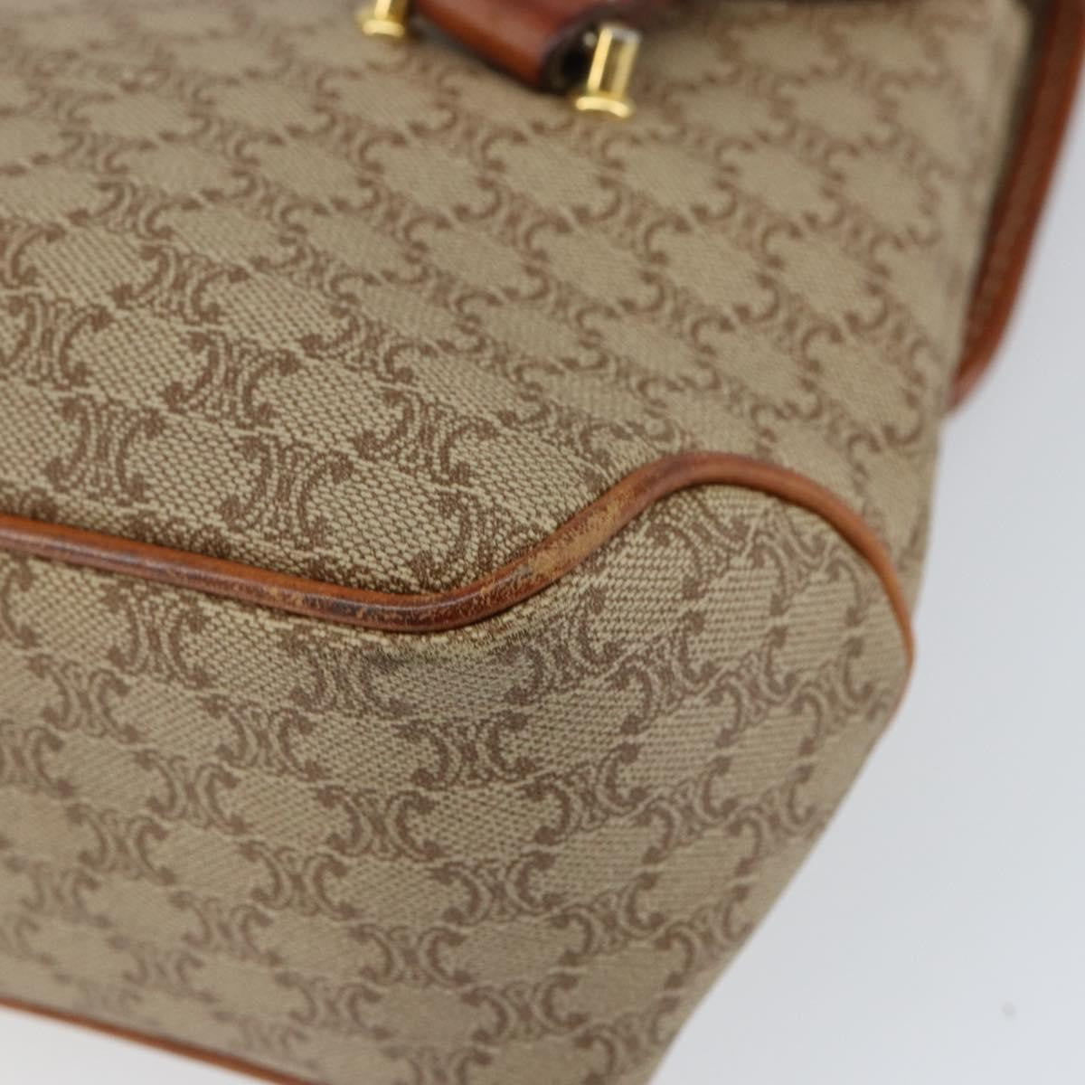 Celine Vintage Macadam Canvas and Leather, Beige, Canvas, Handbag