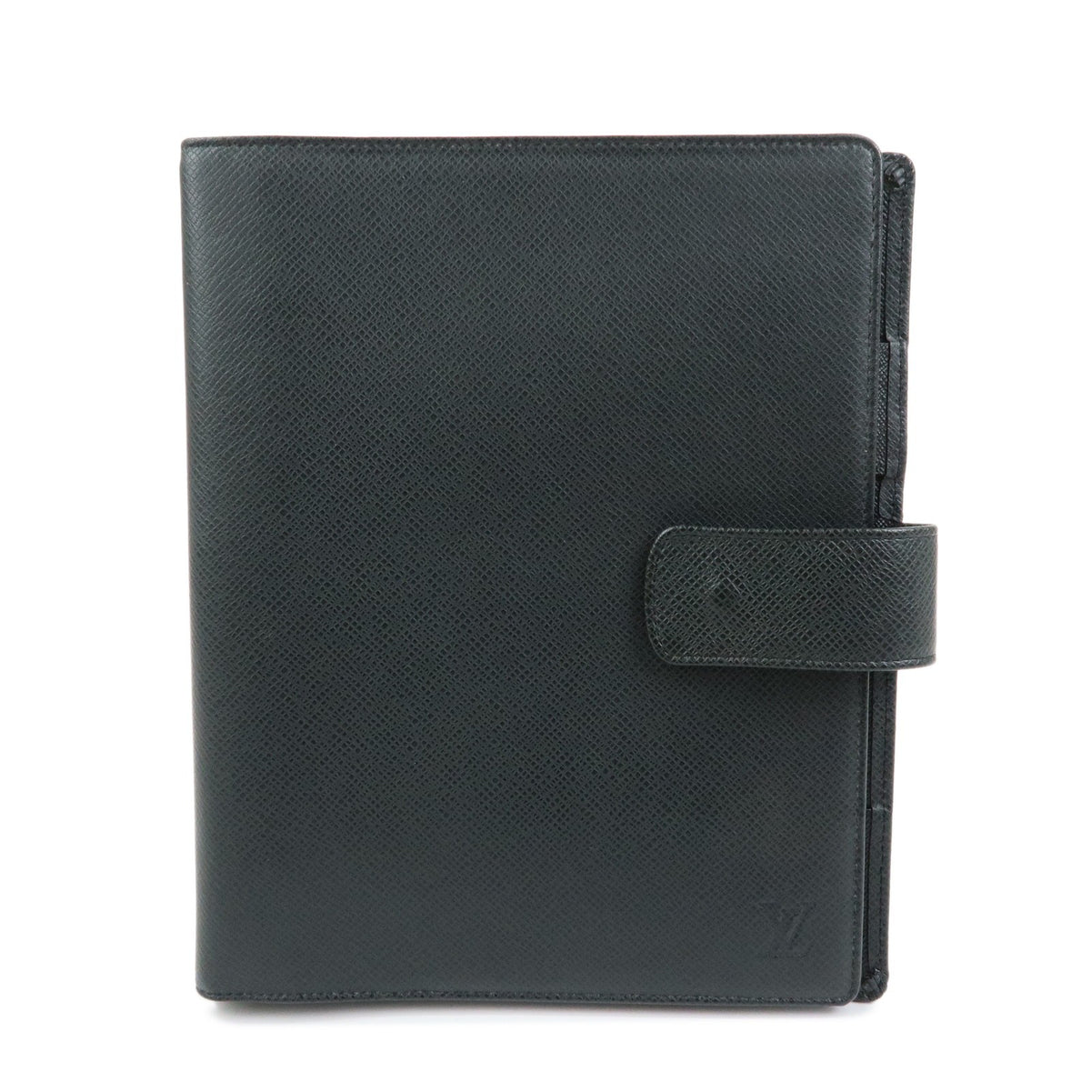 Louis Vuitton Ring Agenda Cover Taiga Leather, Gray, Leather, Briefcase