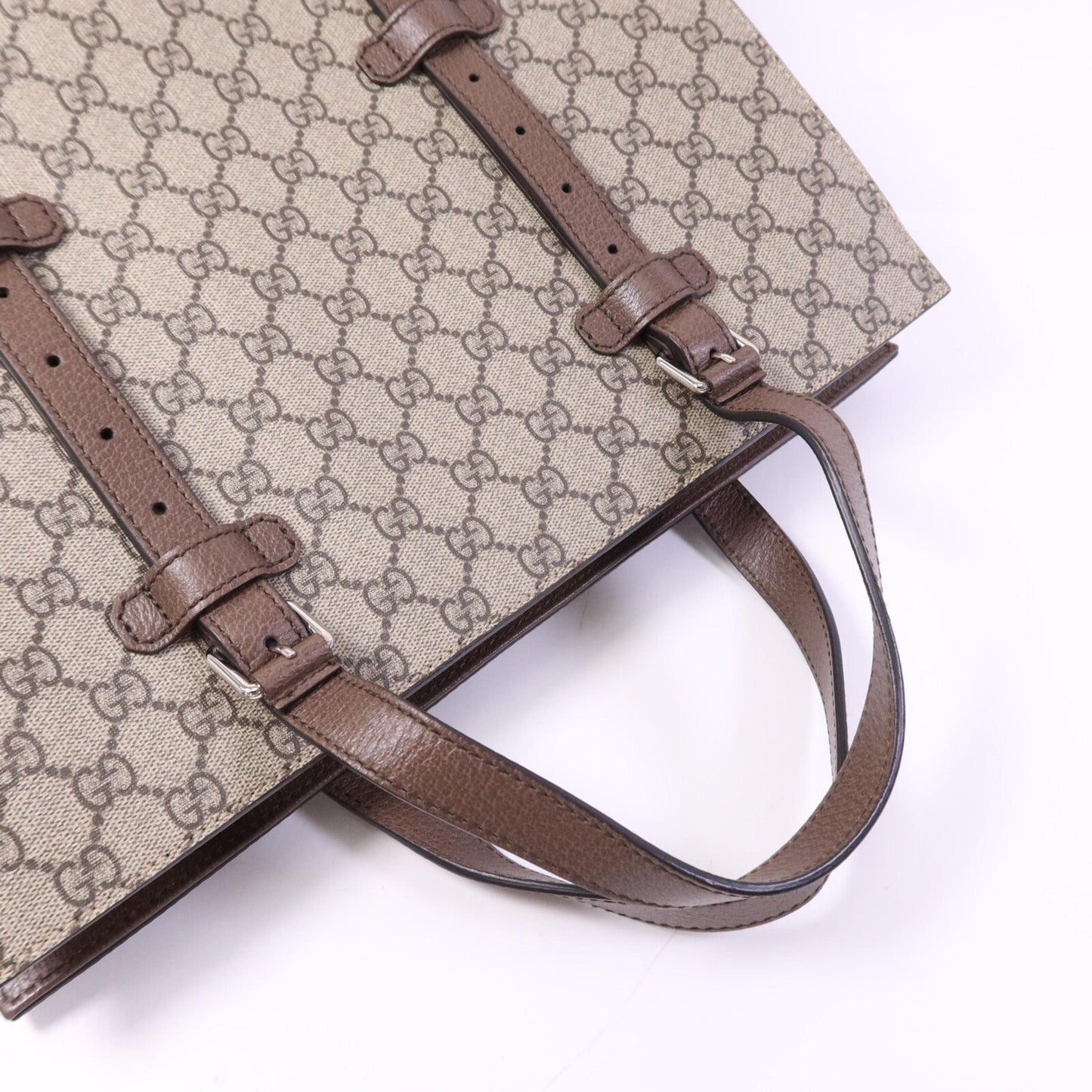 Gucci Belted Tote GG Coated Canvas, Beige, Canvas, Tote Bag