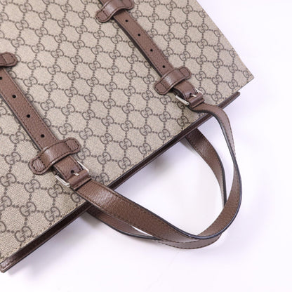 Gucci Belted Tote GG Coated Canvas, Beige, Canvas, Tote Bag