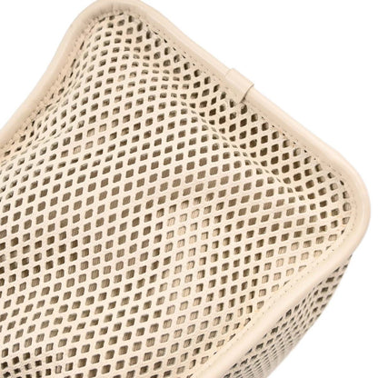 Chanel Up In The Air Top Handle Perforated Leather, White, Leather, Tote Bag