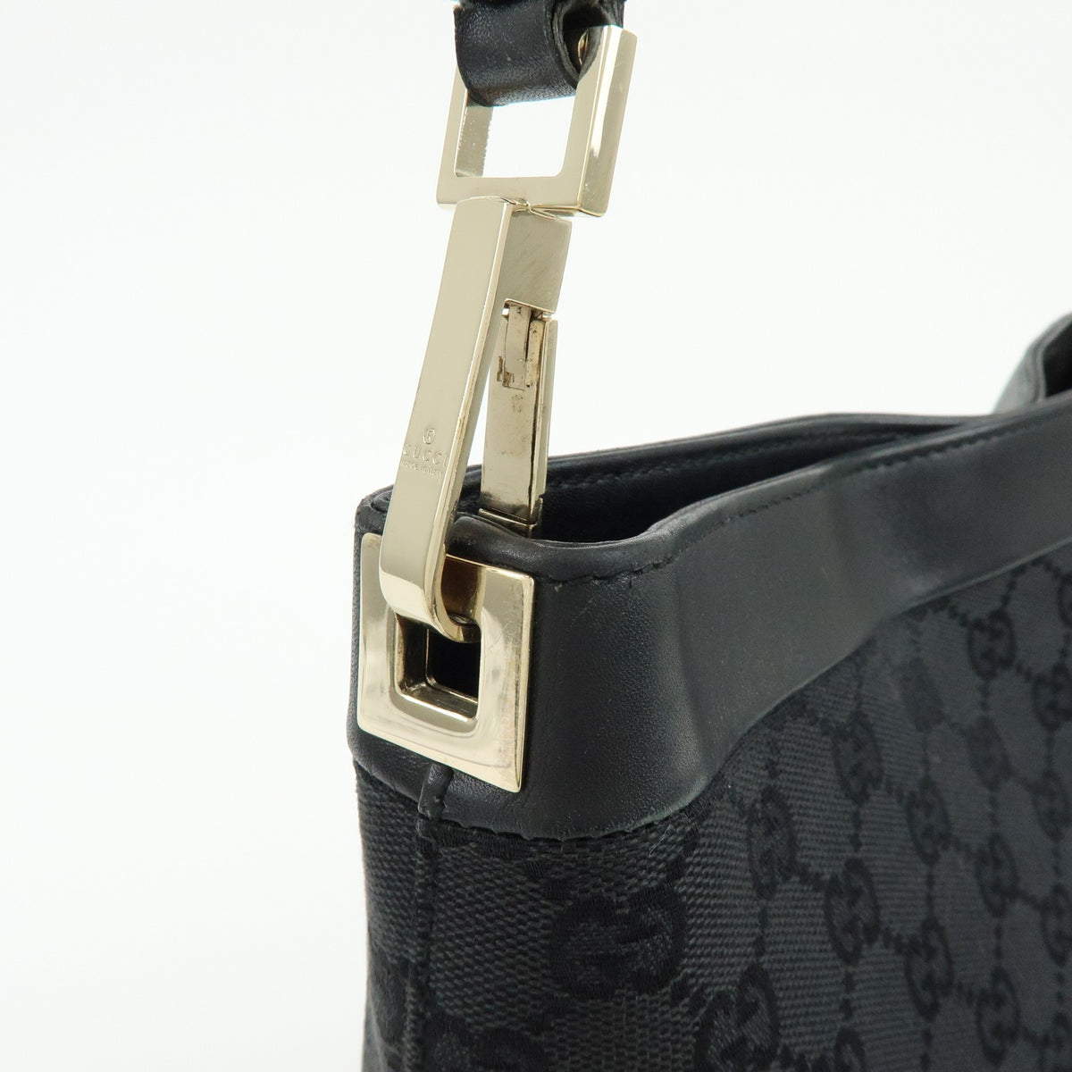 Gucci Gucci GG Canvas North-South Tote GG Canvas and Leather, Black, Canvas, Tote Bag
