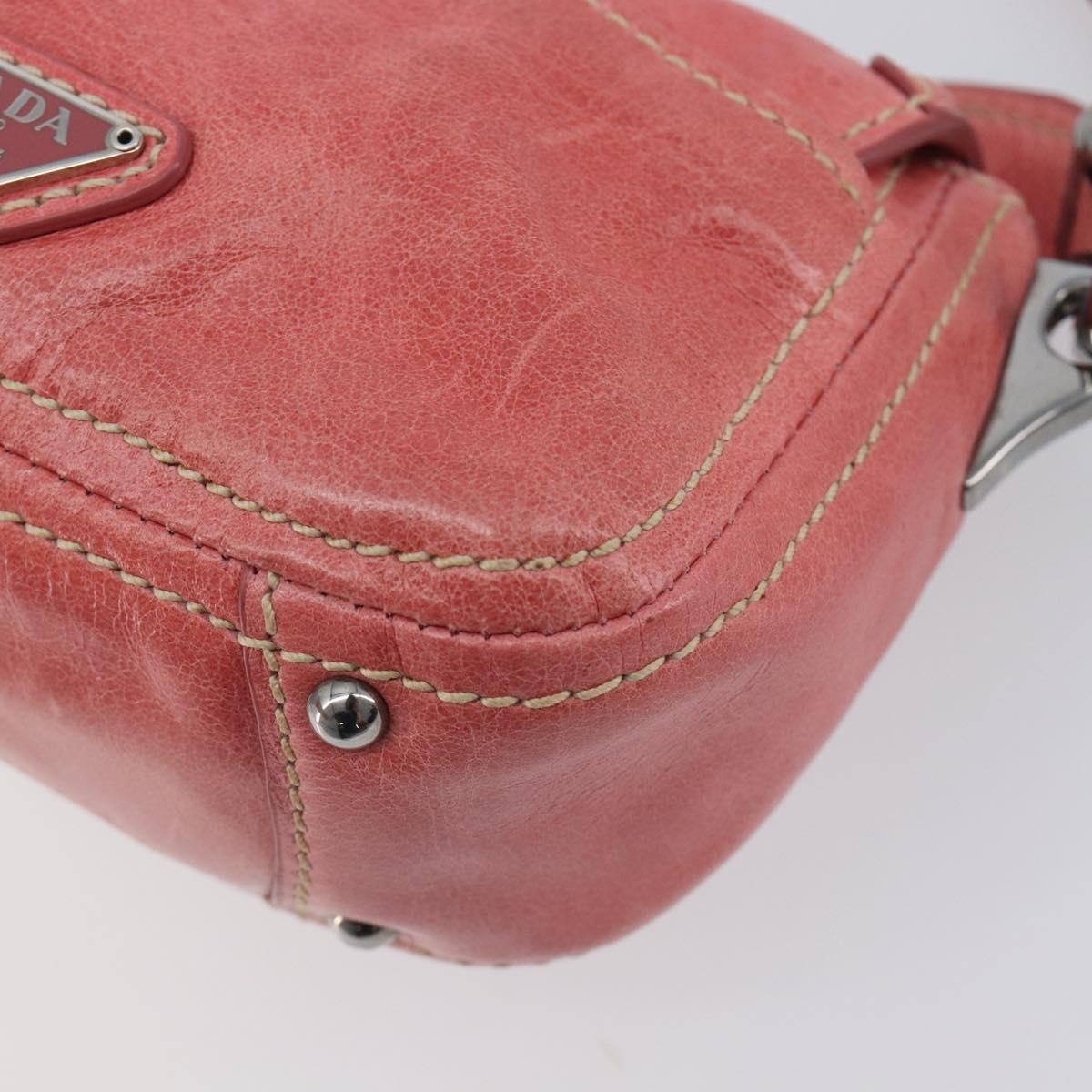 Prada Turnlock Flap Soft Calf, Pink, Leather, Shoulder Bag