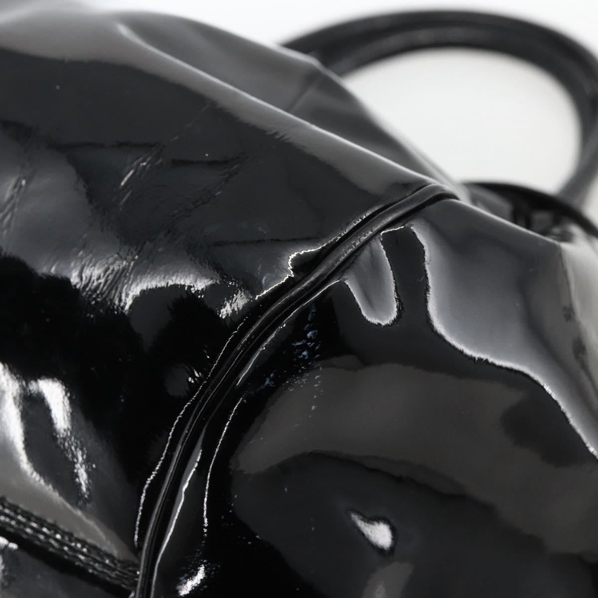 Salvatore Ferragamo Gancini Patent Leather, Black, Patent Leather, Handbag
