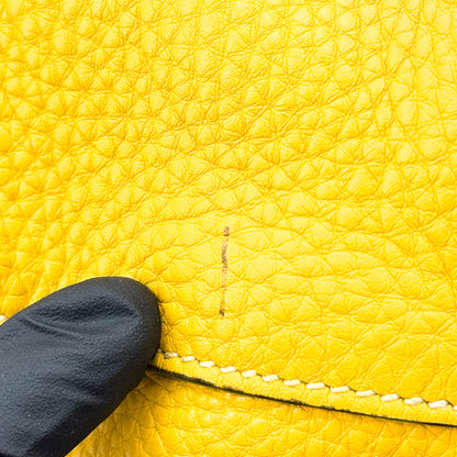 Prada Front Pocket Convertible Tote Leather, Yellow, Leather, Tote Bag