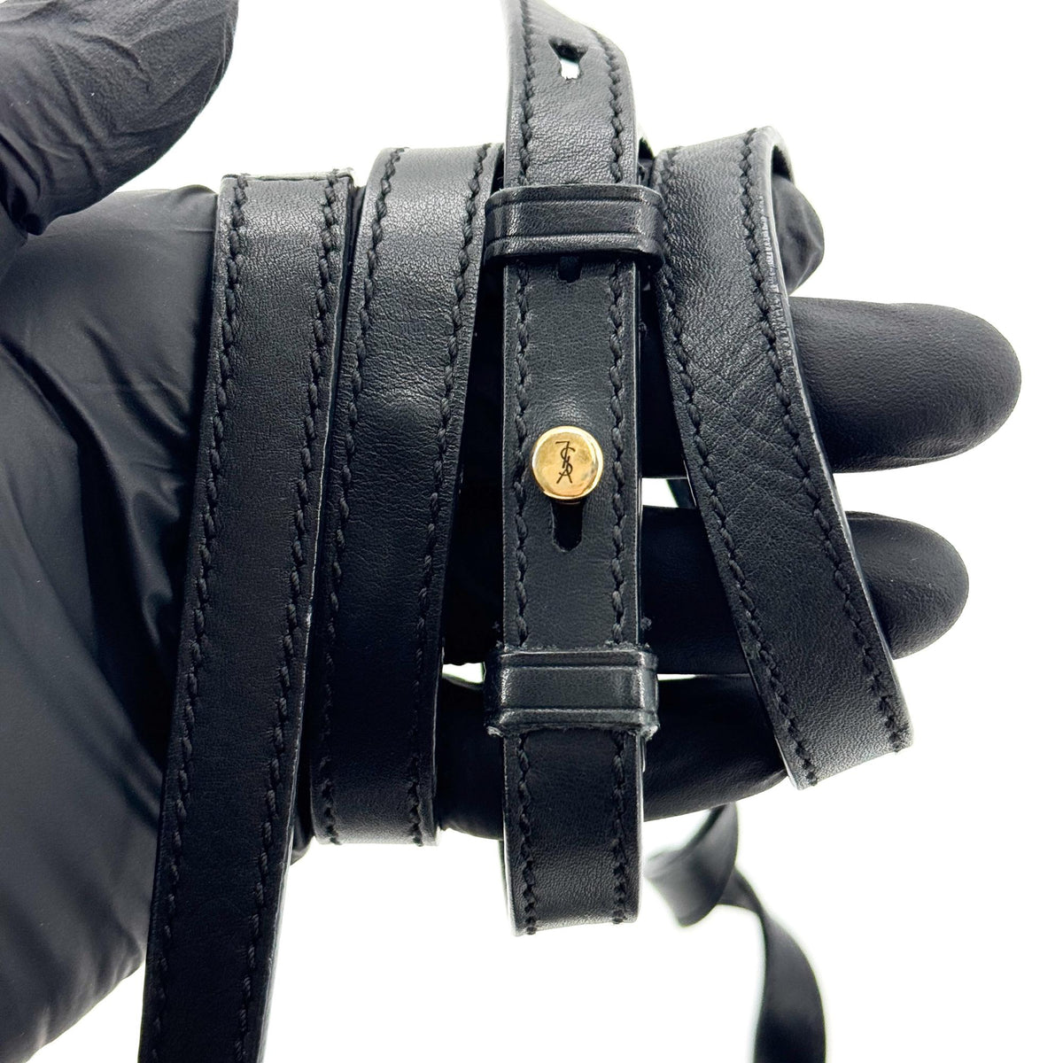 Saint Laurent Kaia Leather, Black, Leather, Shoulder Bag