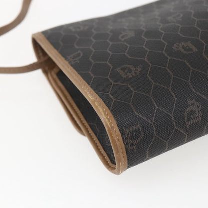 Christian Dior Vintage Honeycomb Flap Canvas and Leather, Black, Canvas, Shoulder Bag