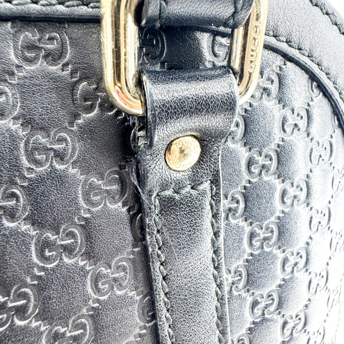 Gucci Convertible Dome Satchel Microguccissima Leather, Black, Leather, Handbag