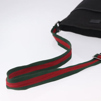 Gucci Front Pocket Web Messenger GG Canvas, Black, Canvas, Crossbody Bag