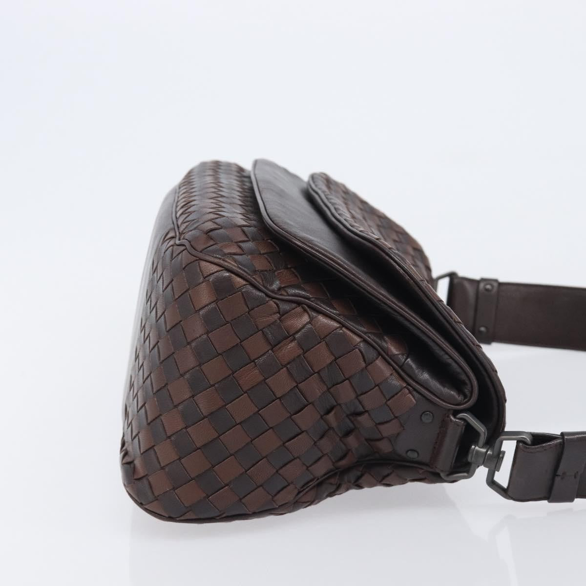 Bottega Veneta Intrecciato Shoulder Leather, Brown, Leather, Shoulder Bag