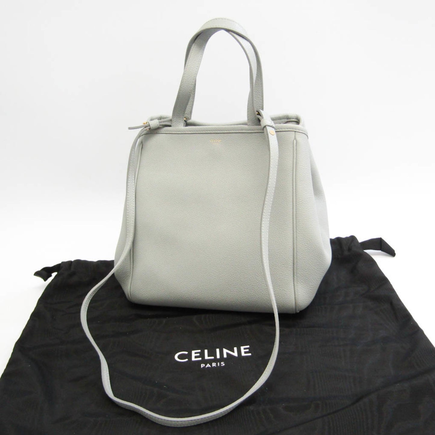 Céline, Grey, Leather, shoulder