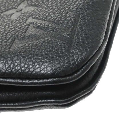 Louis Vuitton Double Zip Pochette Monogram Empreinte Leather, Black, Leather, Clutch