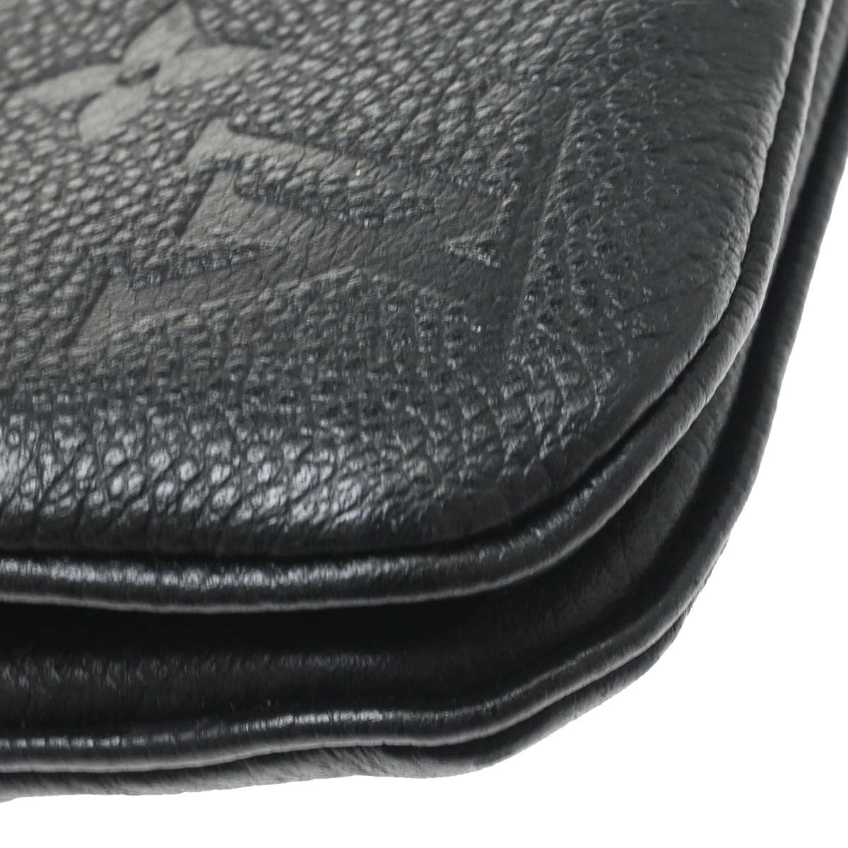 Louis Vuitton Double Zip Pochette Monogram Empreinte Leather, Black, Leather, Clutch