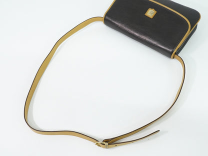 Celine Vintage Flap Leather, Black, Leather, Shoulder Bag