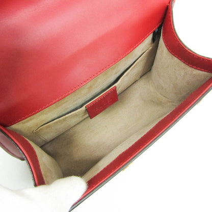 Gucci Sylvie Top Handle Leather, Red, Leather, Handbag