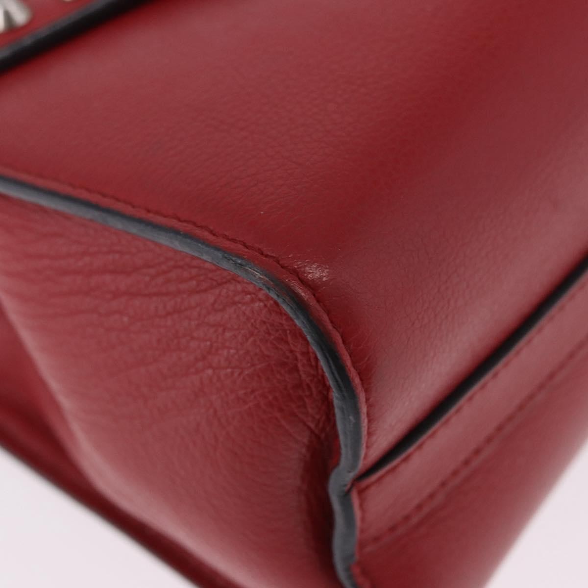 Prada Sound Studded Quilted Leather, Red, Leather, Handbag