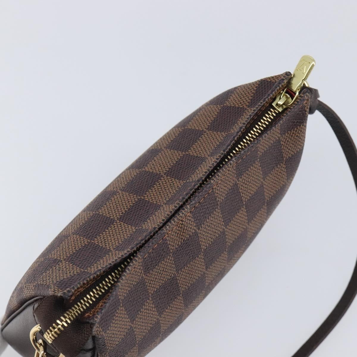 Louis Vuitton Trousse Make Up Damier, Brown, Canvas, Clutch