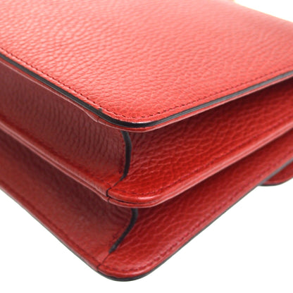 Gucci Interlocking Leather, Red, Leather, Shoulder Bag